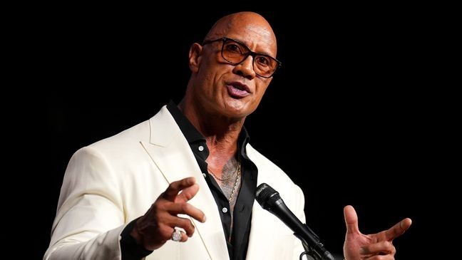 Dwayne Johnson shared how a song by Jelly Roll helped him through a dark time. (Photo by Chris Unger/Zuffa LLC)