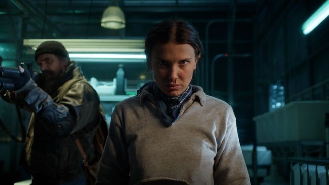 STRANGER THINGS. (L to R) David Harbour as Jim Hopper and Millie Bobby Brown as Eleven in STRANGER THINGS. Cr. Courtesy of Netflix ©{&nbsp;}2025