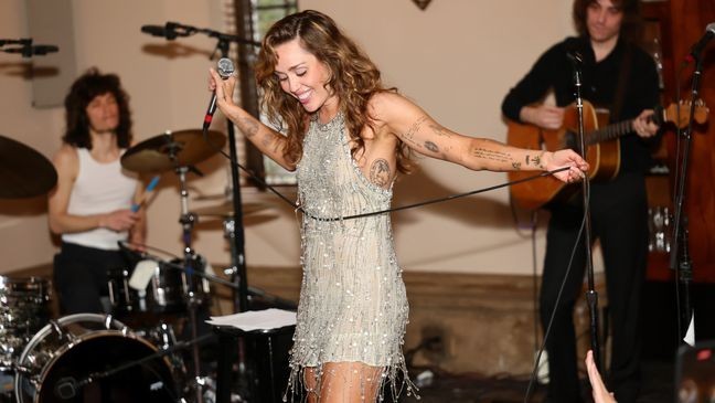 LOS ANGELES, CALIFORNIA - MAY 27: Miley Cyrus performs onstage during TikTok Presents Something Beautiful Album Release Event With Miley Cyrus at Chateau Marmont on May 27, 2025 in Los Angeles, California. (Photo by Emma McIntyre/Getty Images for TikTok)