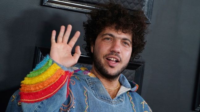 Benny Blanco arrives at the 65th annual Grammy Awards on Sunday, Feb. 5, 2023, in Los Angeles. (Photo by Jordan Strauss/Invision/AP)
