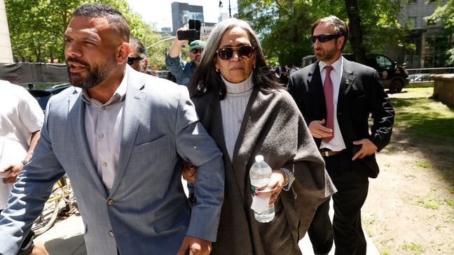 NEW YORK, NEW YORK - MAY 20:  Regina Ventura, mother of Cassie Ventura, departs the Manhattan Federal Court during the Sean "Diddy" Combs' trial on May 20, 2025 in New York City. Combs, 55, has pleaded not guilty on all counts, which include a racketeering charge alleging the hip-hop pioneer was the leader of a sex crime ring that included drug-fueled sex parties through the use of force, threats and violence (Photo by John Lamparski/Getty Images)