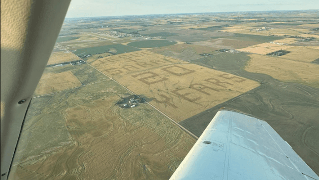 Jesse Blasi said the writing is 1/2 mile wide and a 1 mile long. (Courtesy: Jesse Blasi)