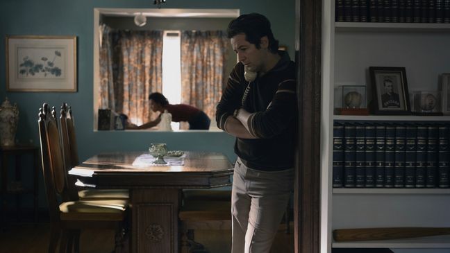 DEVIL IN DISGUISE: JOHN WAYNE GACY -- Episode 101 -- Pictured: Michael Angarano as Sam Amirante -- (Photo by: Brooke Palmer/PEACOCK)