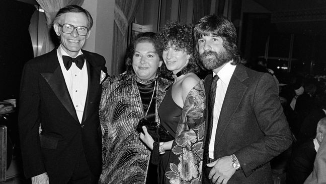 (L-R) Alan Bergman, Marilyn Bergman, Barbra Streisand, and Jon Peters attend a concert, benefitting the American Civil Liberties Union Foundation of Southern California, at the Dorothy Chandler Pavillion in Los Angeles, California, on June 2, 1980. (Photo by Robert Ware/WWD/Penske Media via Getty Images)