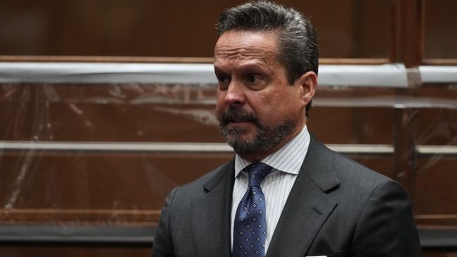 Alan Jackson, attorney of Nick Reiner, speaks in court to defend Reiner on murder charges for the killing of his parents Rob and Michele Weiner on Wednesday, Dec. 17, 2025, in Los Angeles. (AP Photo/Jae C. Hong, Pool)