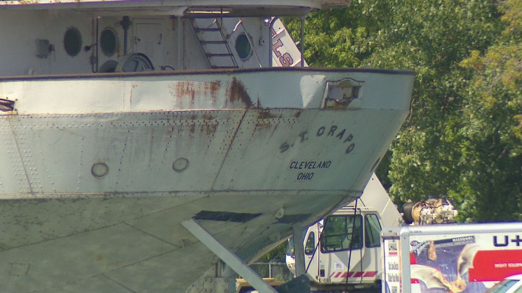 The S.T. Crapo docked at Lafarge on the Fox River in Green Bay, September 20, 2022. (Photo: WLUK)