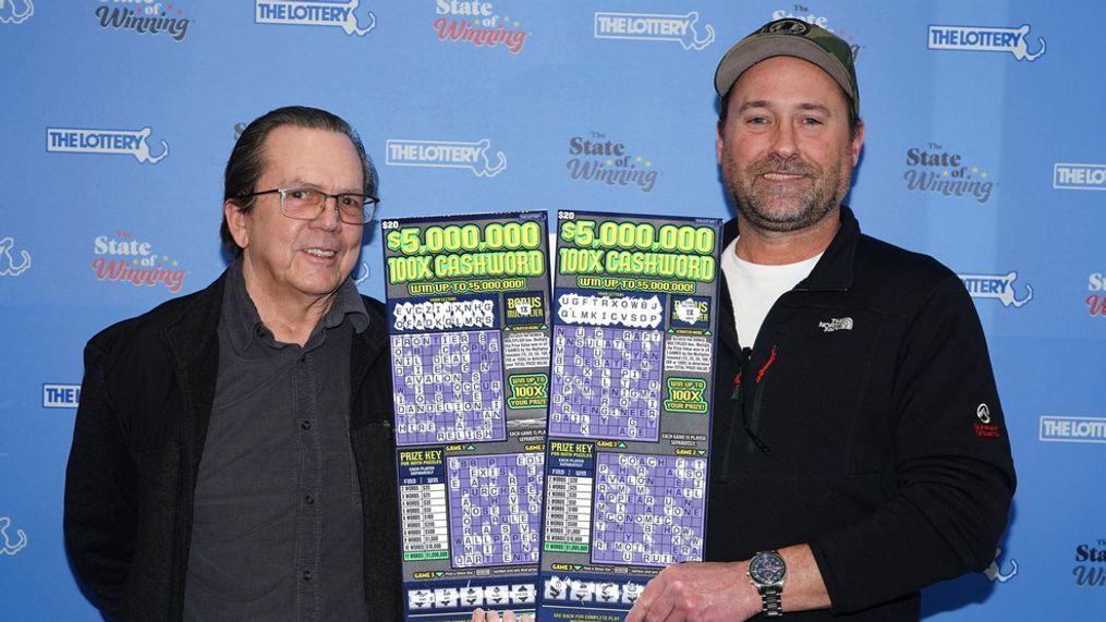 Lawrence Troy and Jonathan Seward claimed their prize on the same day from the same game. (Photo: Mass State Lottery)