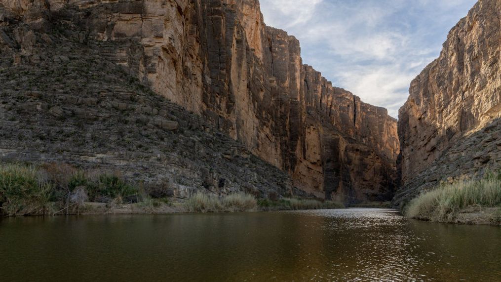 The Rio Grande flows through the Santa Elena Canyon in Big Bend National Park in Texas. (Photo by Brandon Bell/Getty Images) 