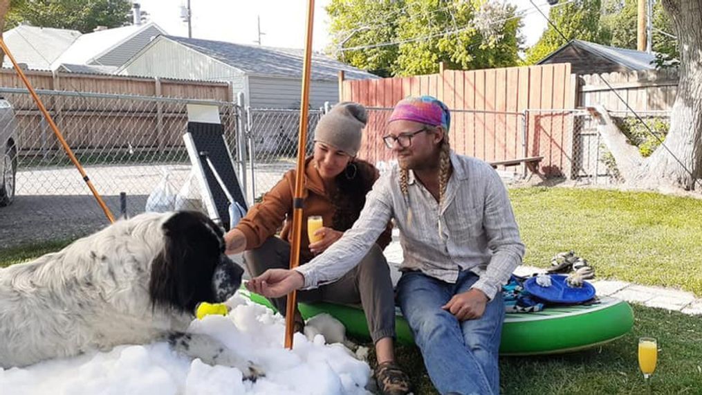 A dog who passed away from cancer was given a final moment to lay in some snow on Sept. 27, 2021. (Photo courtesy of Salt Lake County Parks & Recreation)