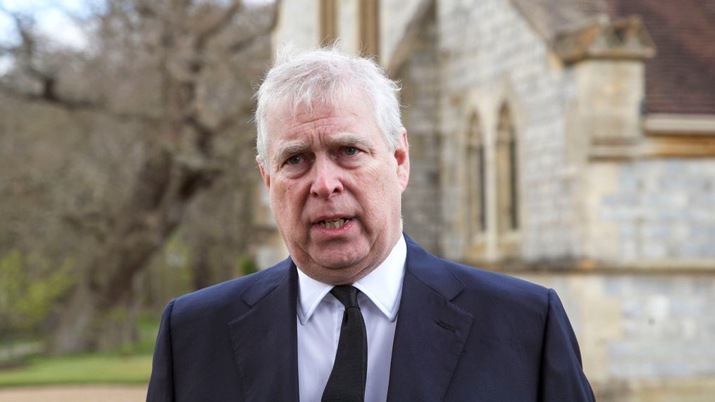 FILE - Britain's Prince Andrew speaks during a television interview at the Royal Chapel of All Saints at Royal Lodge, Windsor, April 11, 2021. (Steve Parsons/Pool Photo via AP, File)