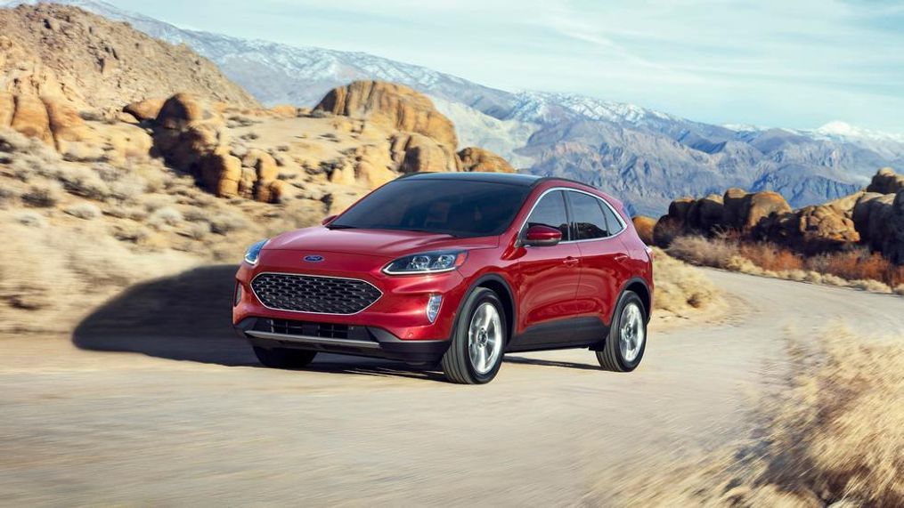 The new 2020 Ford Escape offers four new propulsion choices including two all-new hybrids. The standard hybrid targets best-in-class EPA-estimated range of more than 550 miles, and the plug-in hybrid targets a best-in-class EPA-estimated pure-electric range of 30+ miles.{&nbsp;} (Image courtesy of Ford Motor Co.)