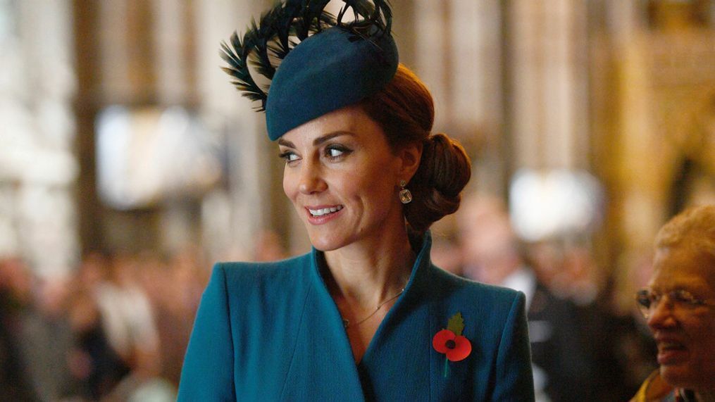 FILE - Britain's Kate, the Duchess of Cambridge attends the Anzac Day Service of Commemoration and Thanksgiving at Westminster Abbey, in London, April 25, 2019. (Victoria Jones/Pool Photo via AP, File)