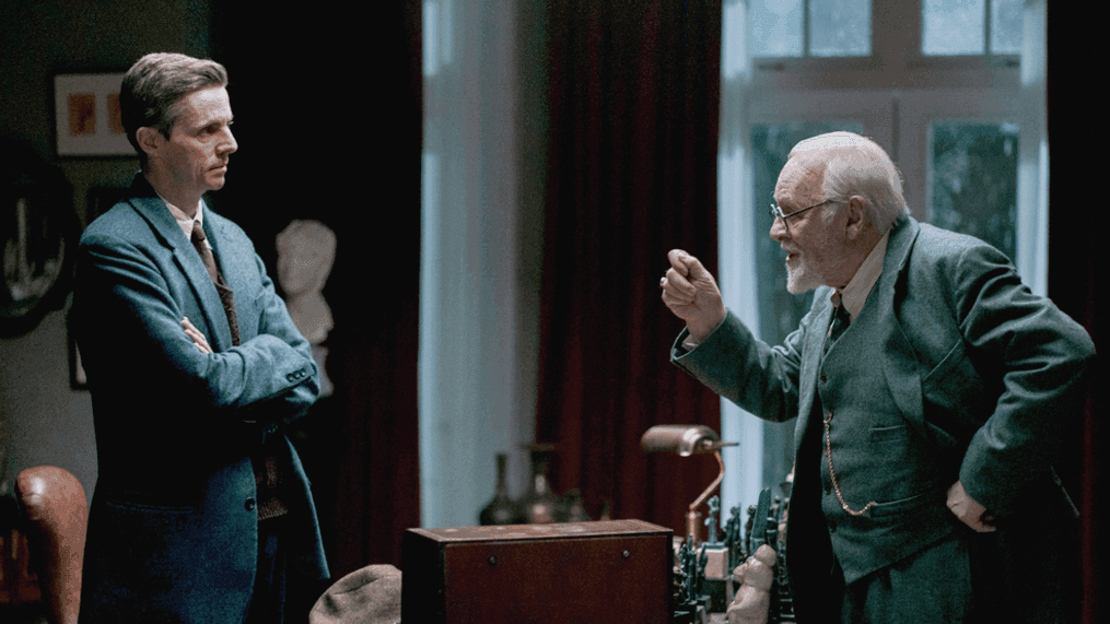 Anthony Hopkins as Sigmund Freud, Matthew Goode as C.S. Lewis in 'Freud’s Last Session' (Photo: Sabrina Lantos. Courtesy of Sony Pictures Classics)