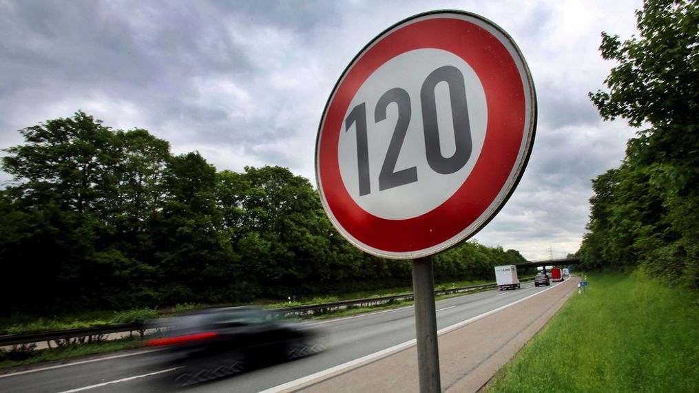 FILE - In this May 15, 2013 file photo a traffic sign indicating a speed limit of 120 km/h (75 mph) is pictured at the highway A59 close to Troisdorf, Germany. (Oliver Berg/dpa via AP, file)