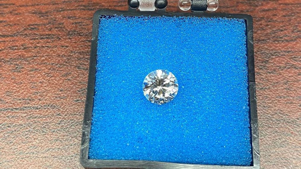 The missing diamond that was recovered by a TSA officer at JFK International Airport in New York and later returned to the traveling honeymooners. (TSA:Zenger)