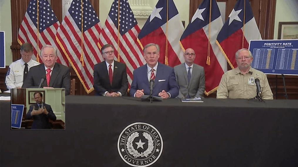 Gov. Greg Abbott announces next wave of business re-openings in Texas. (CBS Austin)