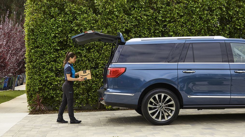 Ford is teaming up with Amazon to bring its Key by Amazon In-Car delivery service to eligible Ford and Lincoln vehicles. (Image courtesy of Ford Motor Co.)