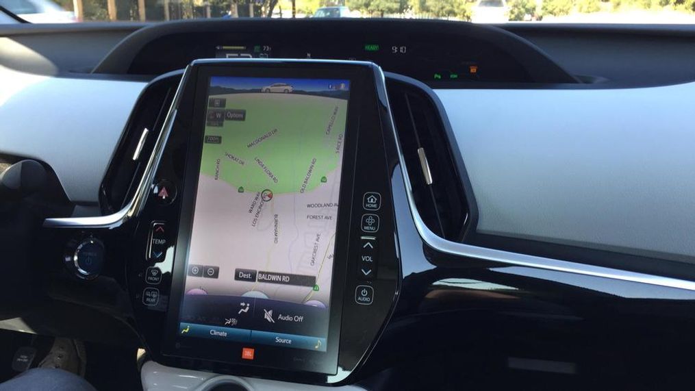 The all-new 2017 Toyota Prius Prime got an 11.6 infotainment screen that manages everything from audio to climate. However, according to a new study by the NHTSA, it isn't infotainment systems like this -- or cell phone usage while driving -- that is causing fatal car crashes to rise. (Sinclair Broadcast Group / Jill Ciminillo){p}{/p}