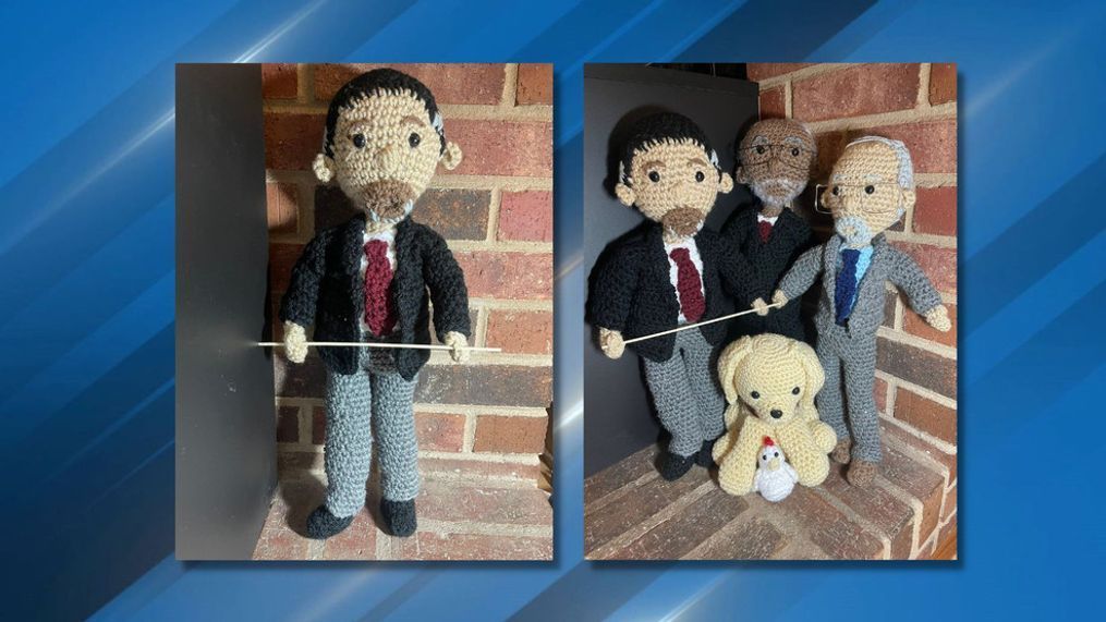 A South Carolina woman who was inspired by the Alex Murdaugh trial has crocheted key figures from the case, including Dr. Kenny Kinsey, Judge Clifton Newman, Creighton Waters. (Photos courtesy of Stephanie Truesdale)