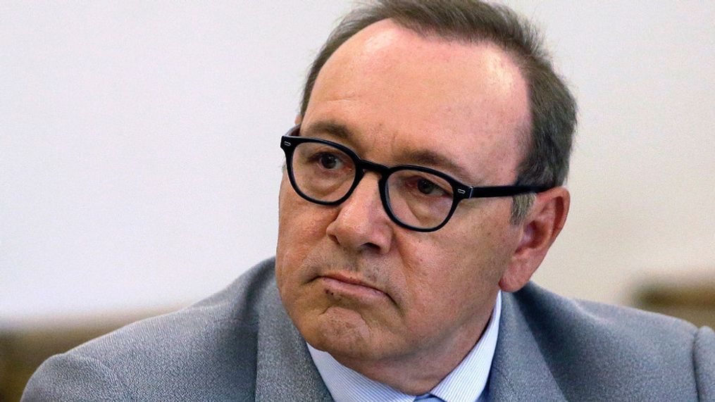 FILE - In this June 3, 2019, file photo, actor Kevin Spacey attends a pretrial hearing at district court in Nantucket, Mass. (AP Photo/Steven Senne, File)