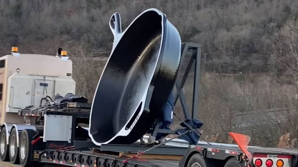 The massive skillet was making its way to the Lodge Cast Iron shop in South Pittsburg, Tennessee, where guests will eventually be able to feast their eyes on it at the Lodge Cast Iron Museum.{&nbsp;}(Photo: Lodge Cast Iron){p}{/p}