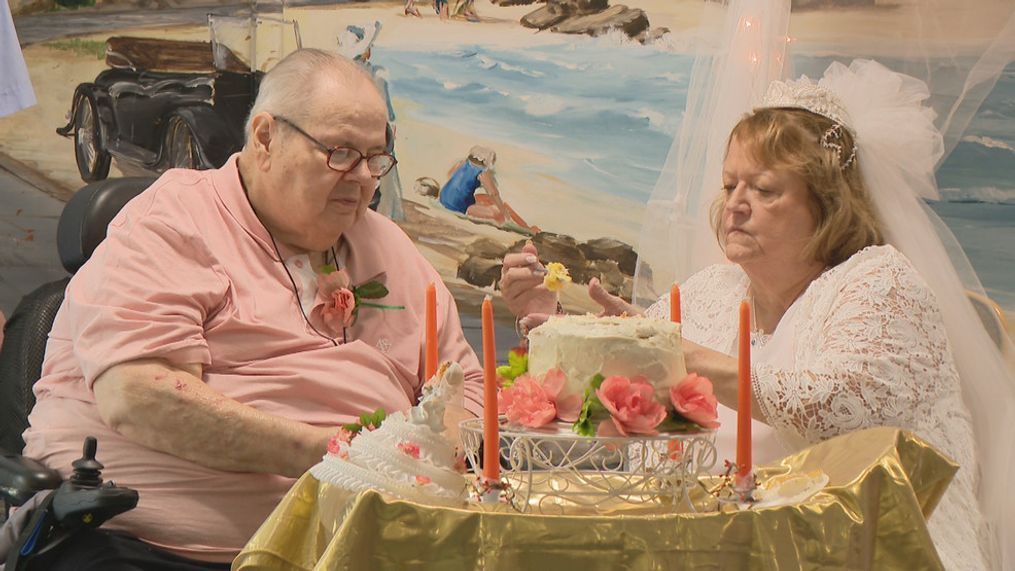 John and Linda, residents at{&nbsp;} Waterview Villa Rehabilitation and Health Care Center in East Providence, renew their vows after 41 years of love. (WJAR){&nbsp;}