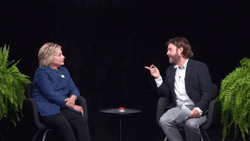 Democratic presidential nominee Hillary Clinton sat down with Zach Galifianakis for an episode of "Between Two Ferns." (Funny or Die)