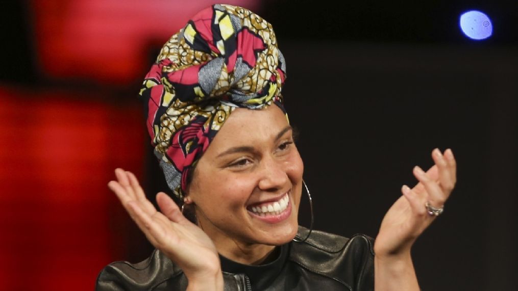 FILE - In this May 23, 2016 file photo, singer Alicia Keys performs at the Italian State RAI TV program "Che Tempo che Fa, in Milan, Italy. Keys and a host of other stars in music and movies, including Beyonce, Rihanna, Taraji P. Henson, Chris Rock and Pharrell, appear in a powerful video released Wednesday, July 13, that describes "23 ways you could be killed if you are black in America." (AP Photo/Luca Bruno, File)