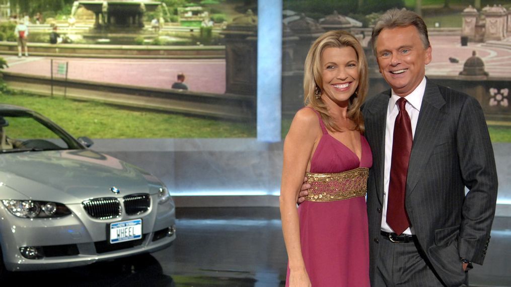 Co-host Vanna White and host Pat Sajak make an appearance at Radio City Music Hall for a taping of celebrity week on "Wheel of Fortune" hosted by People Magazine. The taped shows will air the week of November 12 to celebrate the shows 25th anniversary in New York, Saturday, Sept. 29, 2007. (AP Photo/Peter Kramer)