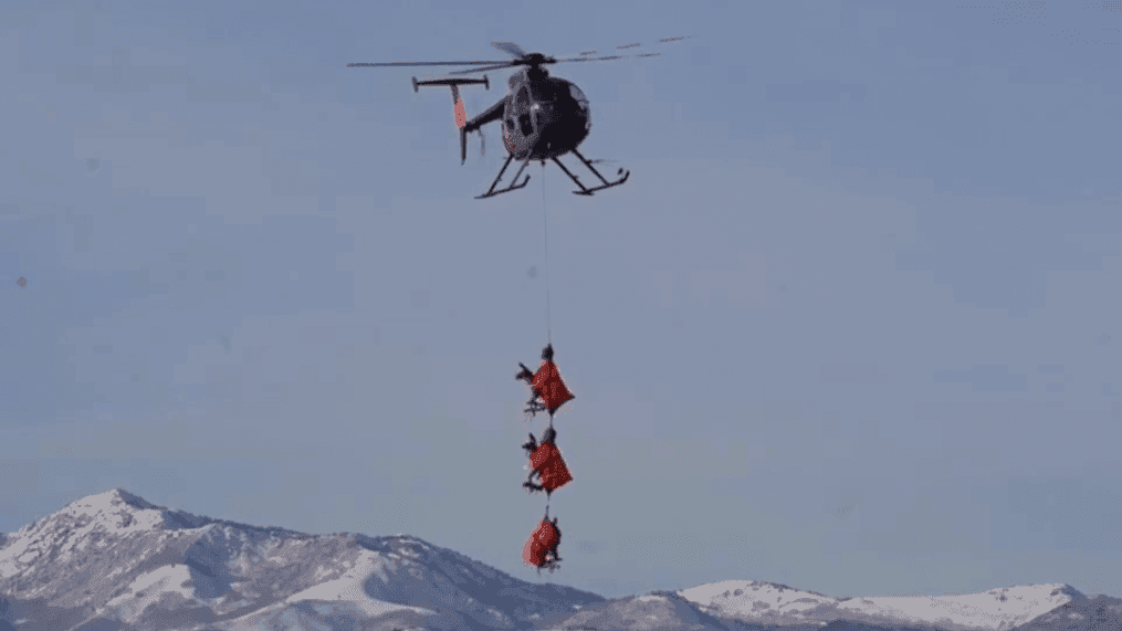 With the holiday season in full swing, some might mistaken the deer being flown over Utah as part of Santa's team. However, officials with the Utah Division of Wildlife Resources said it is part of an annual effort to help monitor and learn about deer migration patterns. (Photo: Utah DWR)