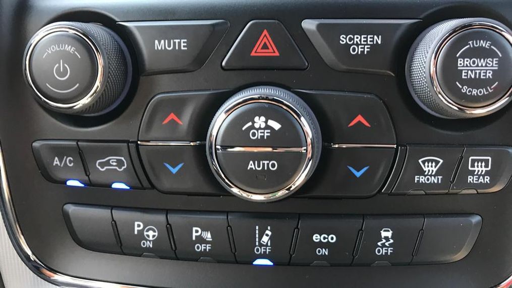 The 2018 Jeep Grand Cherokee Trackhawk has a lane departure warning on/off switch as well as various park assist features. (Sinclair Broadcast Group / Jill Ciminillo)