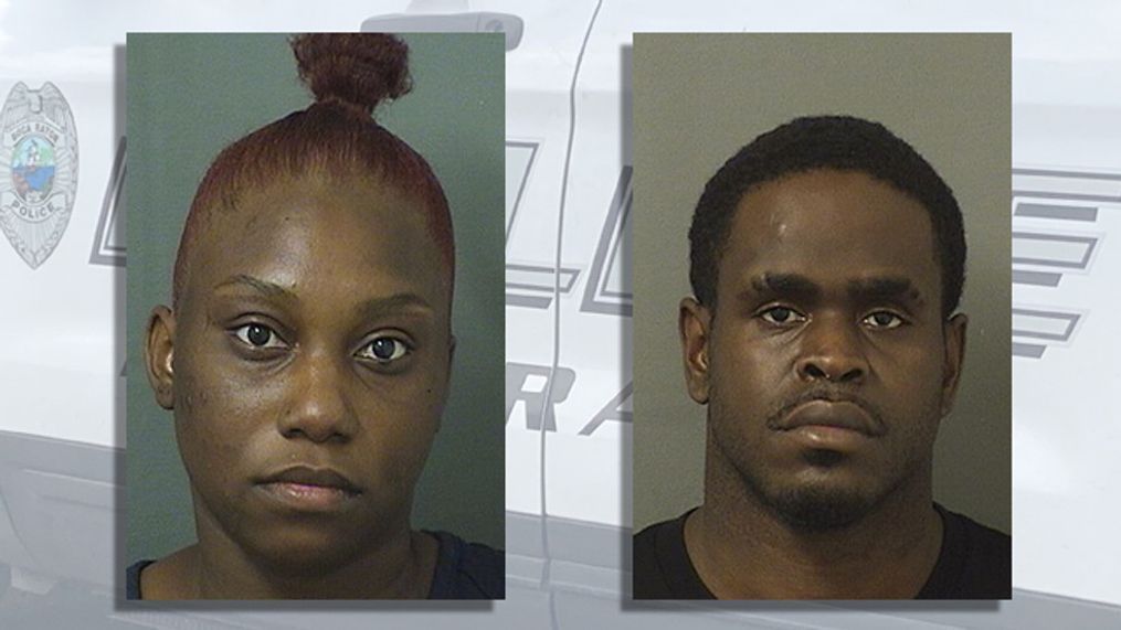 Gekia Hunter and Bianley Jolicoeur, face charges of child neglect after their 7-month-old son needed to be revived with Narcan in Boca Raton. (PBSO)