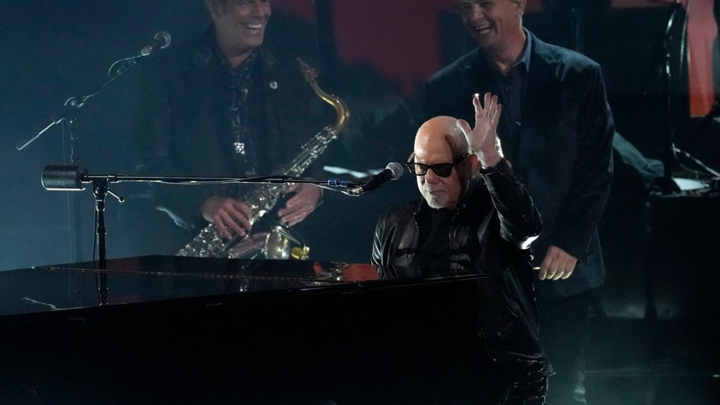 Billy Joel performs "You May Be Right" during the 66th annual Grammy Awards on Sunday, Feb. 4, 2024, in Los Angeles. (AP Photo/Chris Pizzello)