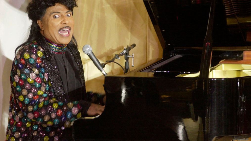 FILE - In this July 22, 2001 file photo, Little Richard performs at the 93rd birthday and 88th year in show business gala celebration for Milton Berle, in Beverly Hills, Calif. (AP Photo/John Hayes, File)