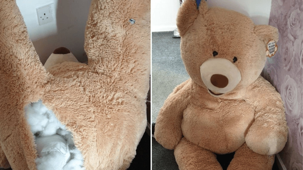 {p}A teenage car thief wanted in the United Kingdom allegedly tried to hide in a stuffed animal to hide from the police. (Photo: GMP Rochdale Facebook){/p}