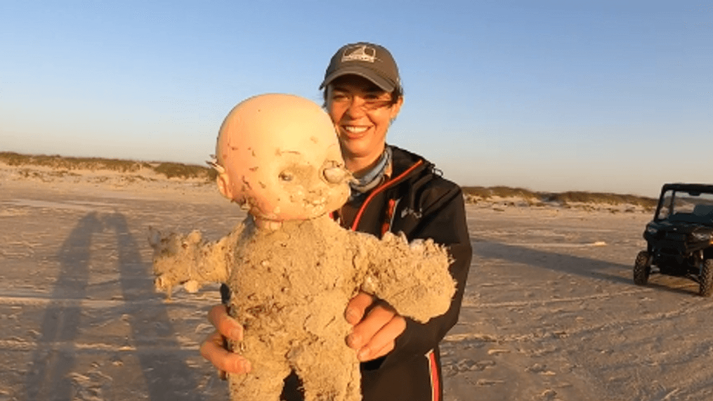 Beware of creepy dolls that wash ashore the Texas beaches this summer (Photo Courtesy of University of Texas Marine Science Institute)