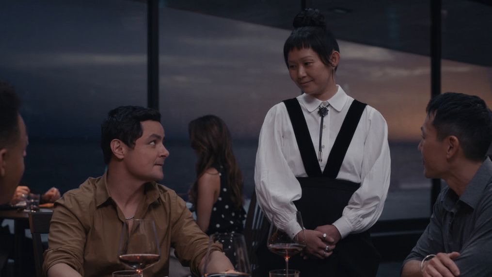 (From L-R): Mark St. Cyr, Arturo Castro, Hong Chau, and Rob Yang in the film THE MENU. Photo Courtesy of Searchlight Pictures. © 2022 20th Century Studios All Rights Reserved.