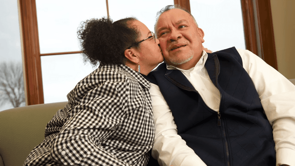 Tammy Webster kisses her husband, Cliff, after they won a $316.3 million Powerball jackpot. (Photo: Wisconsin Lottery press release)