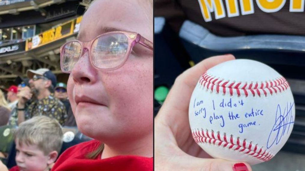 Young Reds fan, saddened by Votto's ejection from game, given signed ball by player (Courtesy family via @SuperBarry11)