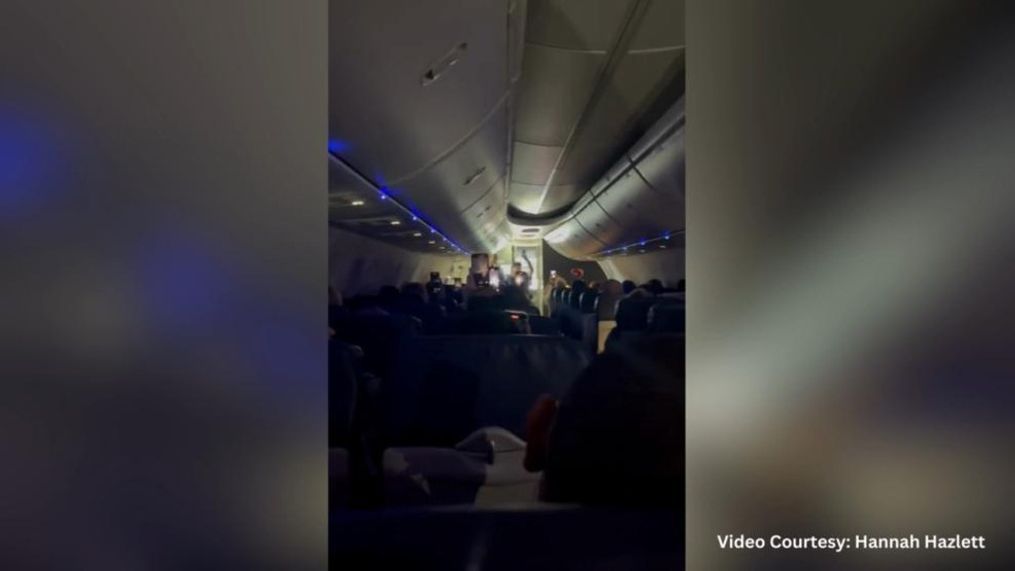 Taylor Swift fans on delayed flight to Salt Lake City put on concert in viral video (Courtesy: Hannah Hazlett)