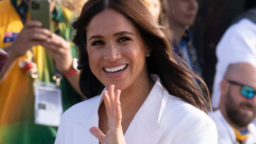 FILE - Meghan Markle, Duchess of Sussex, arrives at the Invictus Games venue in The Hague, Netherlands, Friday, April 15, 2022. (AP Photo/Peter Dejong, File)