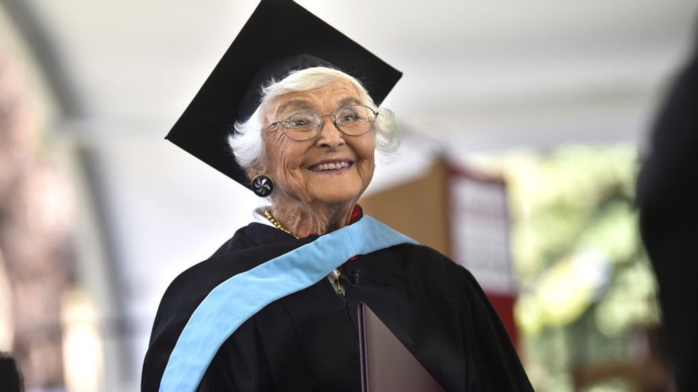 Virginia Hislop receives master's degree from Stanford at 105 years old (Charles Russo){&nbsp;}