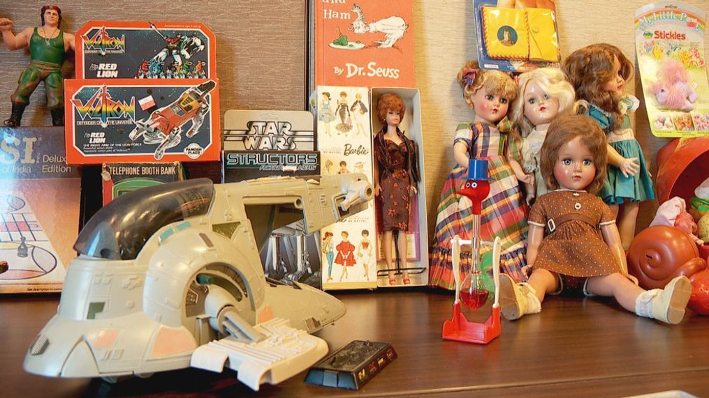 Disney expert Joel Magee for 'Pawn Stars' scores big on Salt Lake City vintage toys. This photo shows toys that he purchased on Saturday in Salt Lake City. (KUTV){p}{/p}