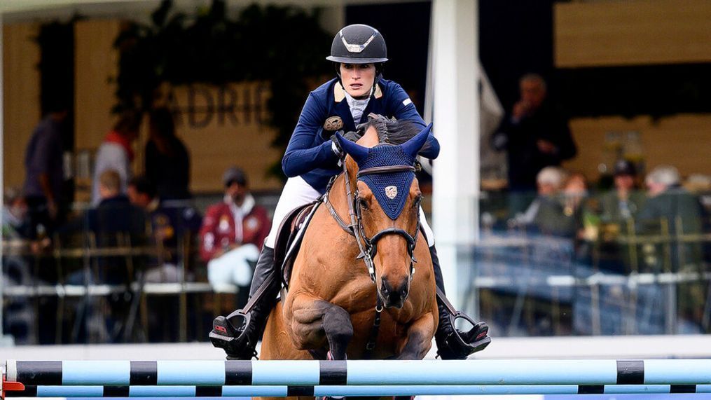 FILE - Jessica Springsteen competes during Madrid-Longines Champions, the International Global Champions Tour at Club de Campo Villa de Madrid on May 17, 2019 in Madrid, Spain. (Photo by Samuel de Roman/Getty Images) (Photo by Samuel de Roman/Getty Images)