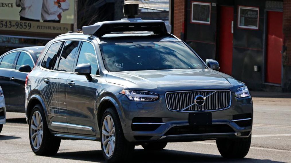 This March 17, 2017, photo shows an Uber self-driving Volvo in Pittsburgh. The Pennsylvania Department of Transportation has approved Uber's request to resume testing of autonomous vehicles on public roads in the Pittsburgh area. The approval, effective Monday, Dec. 17, 2018, and lasting for one year, comes about nine months after one of Uber's autonomous test vehicles hit and killed an Arizona pedestrian. Testing was suspended after March 18 crash in Tempe, Arizona. (AP Photo/Gene J. Puskar)