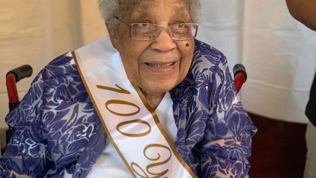 On Saturday, Lottie Mae Thomas Wright celebrated her 100th birthday. (Photo credit: Carl Jeffrey Wright){p}{/p}