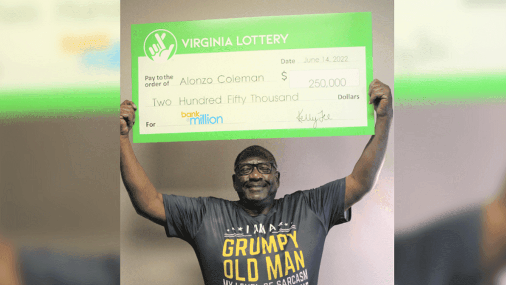 Alonzo Coleman won $250,000 in the Virginia lottery after using numbers from a dream. (Photo: Virginia Lottery)