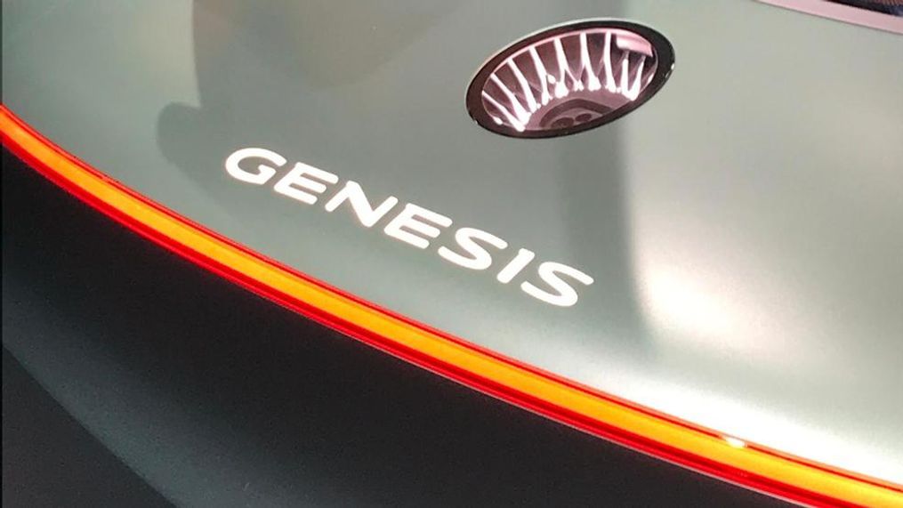 The Genesis Mint Concept, an all-electric coupe, was revealed at the 2019 New York International Auto Show. (Sinclair Broadcast Group / Jill Ciminillo)