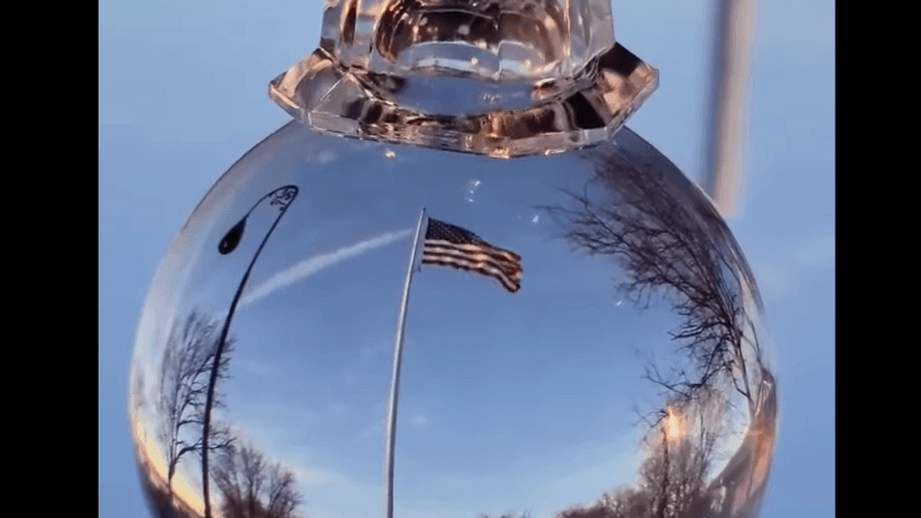 Man creates an artistic video of the American Flag on Thursday, Dec. 3, in Clear Lake, Iowa. (Courtesy: Stan Rick)