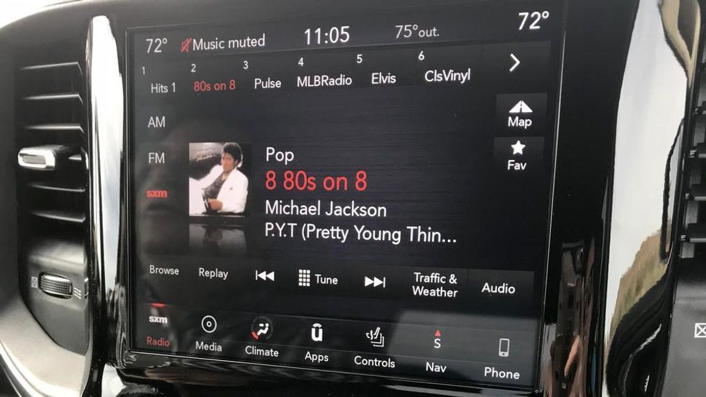 FCA's current Uconnect system on the 2019 Ram 1500 Longhorn (Sinclair Broadcast Group / Jill Ciminillo)